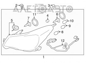 Far dreapta față Subaru Forester 14-16 goală SJ pre-restilizare halogen.