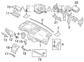 Торпедо передняя панель с AIRBAG Subaru Forester 14-18 SJ черная, трещина