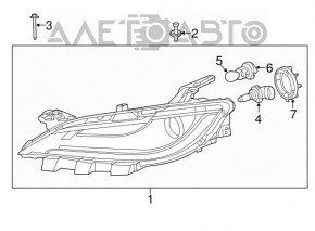 Far dreapta față Chrysler 200 15-17 cu halogen și suport, pentru polizare.