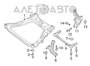 Maneta inferioară frontală stângă Nissan Rogue 14-20 nouă originală OEM