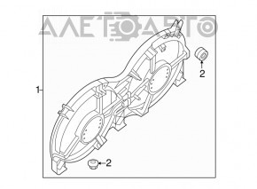 Difuzorul carcasei radiatorului asamblat Nissan Murano z52 15- rupt.