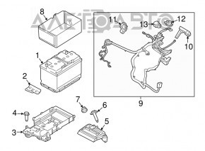 Terminal negativ al bateriei Ford Fusion mk5 13-20 tip 1