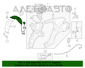 Aripa spate stânga, partea din spate, Hyundai Elantra UD 11-16, nou, original OEM.