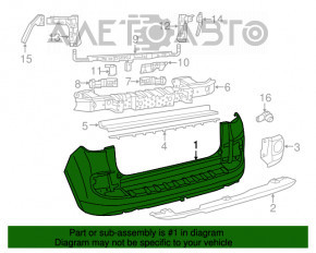 Bara spate goală Fiat 500L 14-17 pre-restilizare Lounge cu senzori de parcare