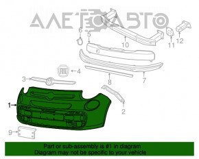 Bara față completă Fiat 500L 14-17 Lounge fără optică