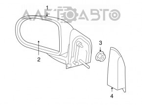 Oglindă laterală stângă Jeep Compass 11-16, 5 pini, încălzire, structură