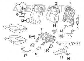 Scaunul șoferului pentru Toyota Prius V 12-17 fără airbag, manual, din velur, bej