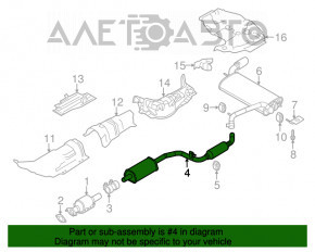 Выпускная трасса в сборе без катализатора Ford Focus mk3 15-18 2.0 тип 2