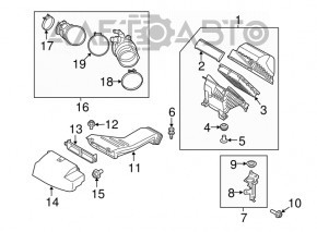 Receptor de aer Hyundai Santa FE Sport 13-18 2.0T nou OEM original