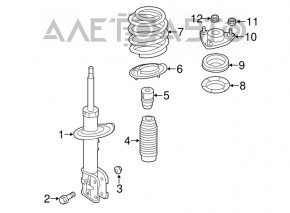 Suportul amortizorului din față dreapta pentru Hyundai Santa FE Sport 13-18, nou, original OEM.