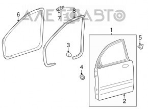 Ușa goală din față, stânga, pentru Hyundai Sonata 11-15 hibrid.