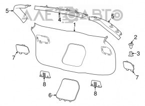 Capacul portbagajului stânga Jeep Cherokee KL 14-18 negru.