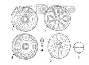 Roata de rezerva R17 pentru Chrysler 200 15-17, ruginita