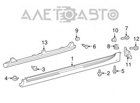 Порог правый Toyota Camry v55 15-17 usa OEM