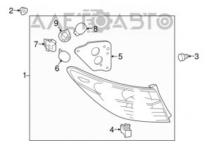 Фонарь внешний крыло правый Toyota Camry v55 15-17 usa