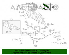 Garnitura capotei Audi A4 B8 08-16 față, suport rupt.