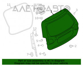 Дверь багажника голая Subaru Forester 19- SK без спойлера, белый K1X