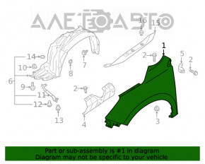 Aripa dreapta fata Subaru Forester 19- SK negru D4S