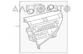 Radio, casetofon, controlul climatului, panoul asamblat Lexus RX350 RX450h 10-15 tip 3, crom decolorat