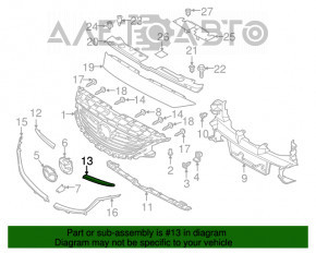 Grila radiatorului stânga sus Mazda 6 13-17 nou OEM original