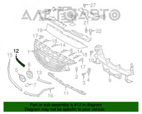 Grila radiatorului dreapta sus Mazda 6 13-17 neagra noua OEM originala