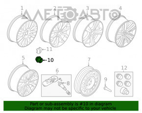 Гайка колесная d19 M12x1.5 Lincoln MKZ 13-16 тип-1