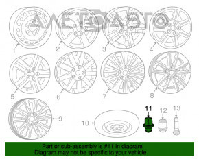 Гайка колесная d19 M12x1.5 Dodge Grand Caravan 11-20 сталь