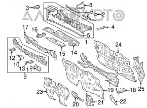 Grila stergatoarelor din plastic Toyota Prius 50 16-