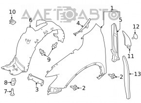 Bara de protecție față stânga Nissan Rogue 14-20 nouă originală OEM