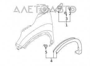 Capacul aripii din față stânga Subaru Forester 19- SK, nou, original