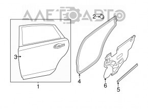 Дверь голая задняя правая Nissan Altima 13-18 белая, тычка