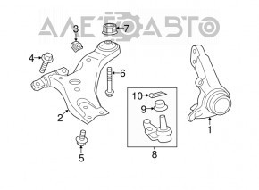 Maneta dreapta jos fata Toyota Avalon 13-18 nou original OEM