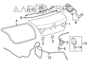 Capac portbagaj Toyota Camry v55 15-17 SUA albastru 8W6