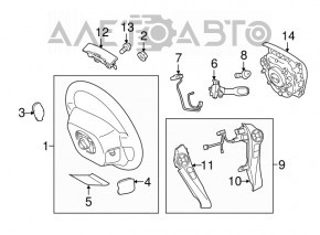 Butonul de control de pe volanul stâng al Toyota Prius 30 10-15 este uzat.