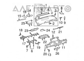 Torpedo cu airbag frontal pentru Toyota Prius 30 14-15, bej, cu capac, zgârieturi.