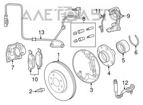 Кожух тормозного диска передний правый Fiat 500 12-17