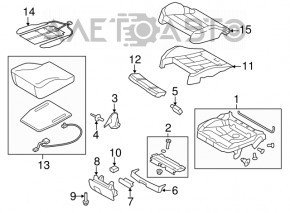 Scaunul soferului Audi Q5 8R 09-17 fara airbag, electric, piele maro, incalzire si ventilatie, stricat, lasat, rupt pe spate