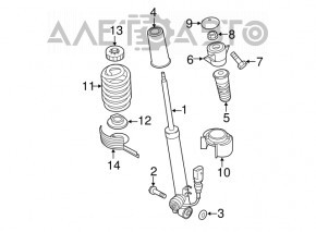 Amortizor spate dreapta Audi Q5 8R 13-17 cu suport, ruginit, zdrobit.