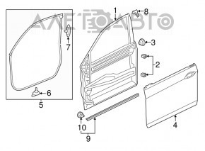 Ușă asamblată față dreapta Honda Accord 13-17 albastru B553P, keyless