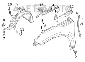 Moldura aripii din față dreapta Infiniti QX50 19-