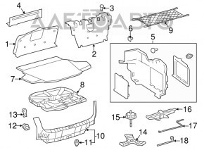 Capac portbagaj Toyota Avalon 13-18 negru, prindere rupta, zgarietura