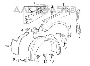 Aripa dreapta fata Toyota Avalon 13-18