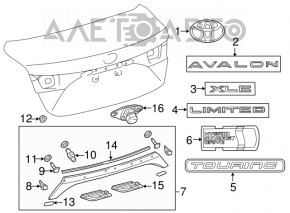 Молдинг крышки багажника Toyota Avalon 13-18 хром