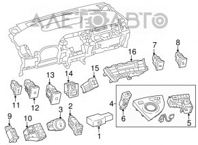 Capacul schimbatorului de viteze al cutiei de viteze Toyota Prius 30 10-15 gri inchis.