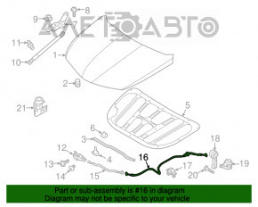 Cablu de deschidere a capotei Hyundai Sonata 20- partea din spate nou OEM original