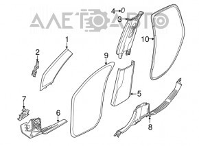 Capac prag fata stanga Jeep Compass 17- negru