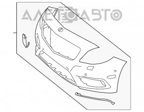 Бампер передний голый Mercedes CLA 14-16 дорест без парктроников