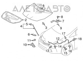 Capota goală Toyota Prius V 12-17 nouă OEM originală din aluminiu