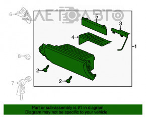 Перчаточный ящик, бардачок Acura MDX 14-16 черн, тычка