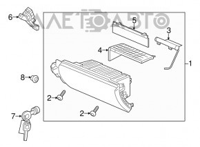 Перчаточный ящик, бардачок Acura MDX 14-16 черн, тычка